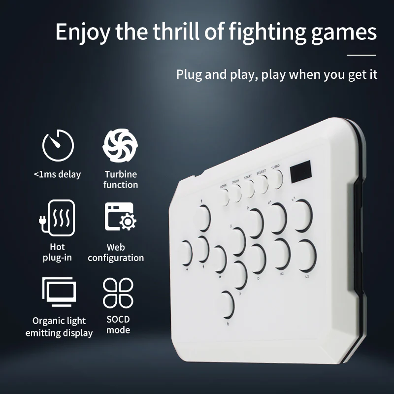 POWKIDDY A50 Hitbox Controller Button Rim leverless Joystick Arcade Stick Controller - Image 5