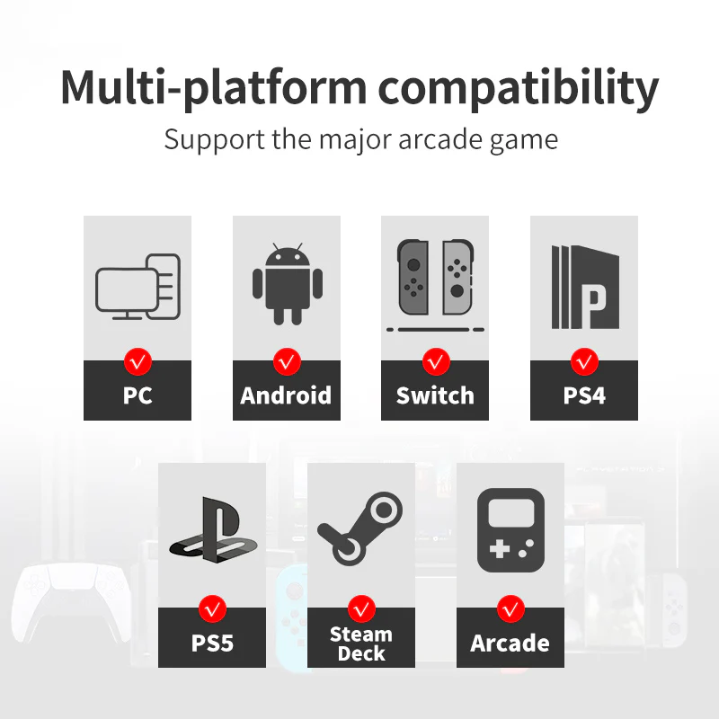 POWKIDDY A50 Hitbox Controller Button Rim leverless Joystick Arcade Stick Controller - Image 9