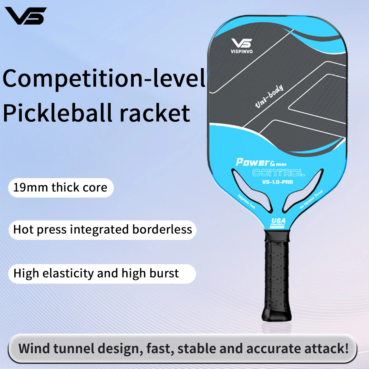 VISPINVO 1.0-PRO 19mm Pickleball Paddles - Image 4
