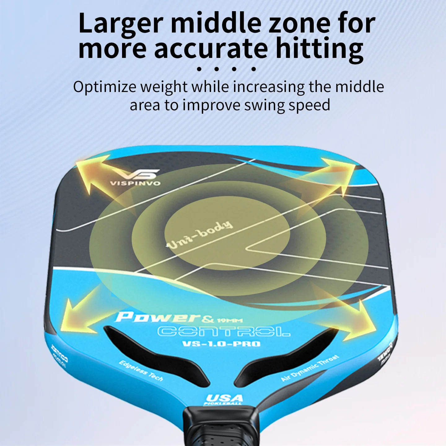 VISPINVO 1.0-PRO 19mm Pickleball Paddles - Image 7