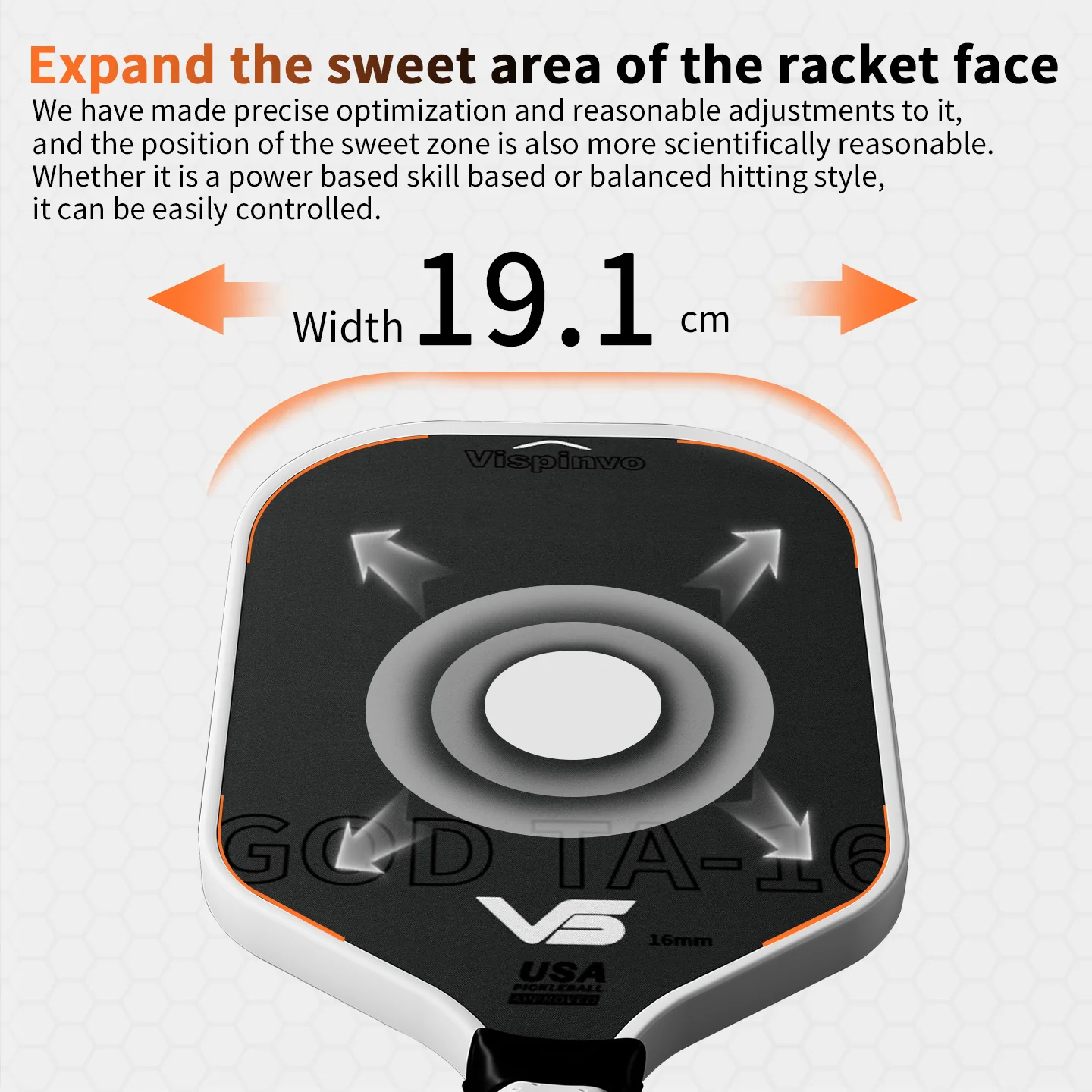 USAPA Approved VISPINVO GOD TA-16  Pickleball Paddles - Image 5