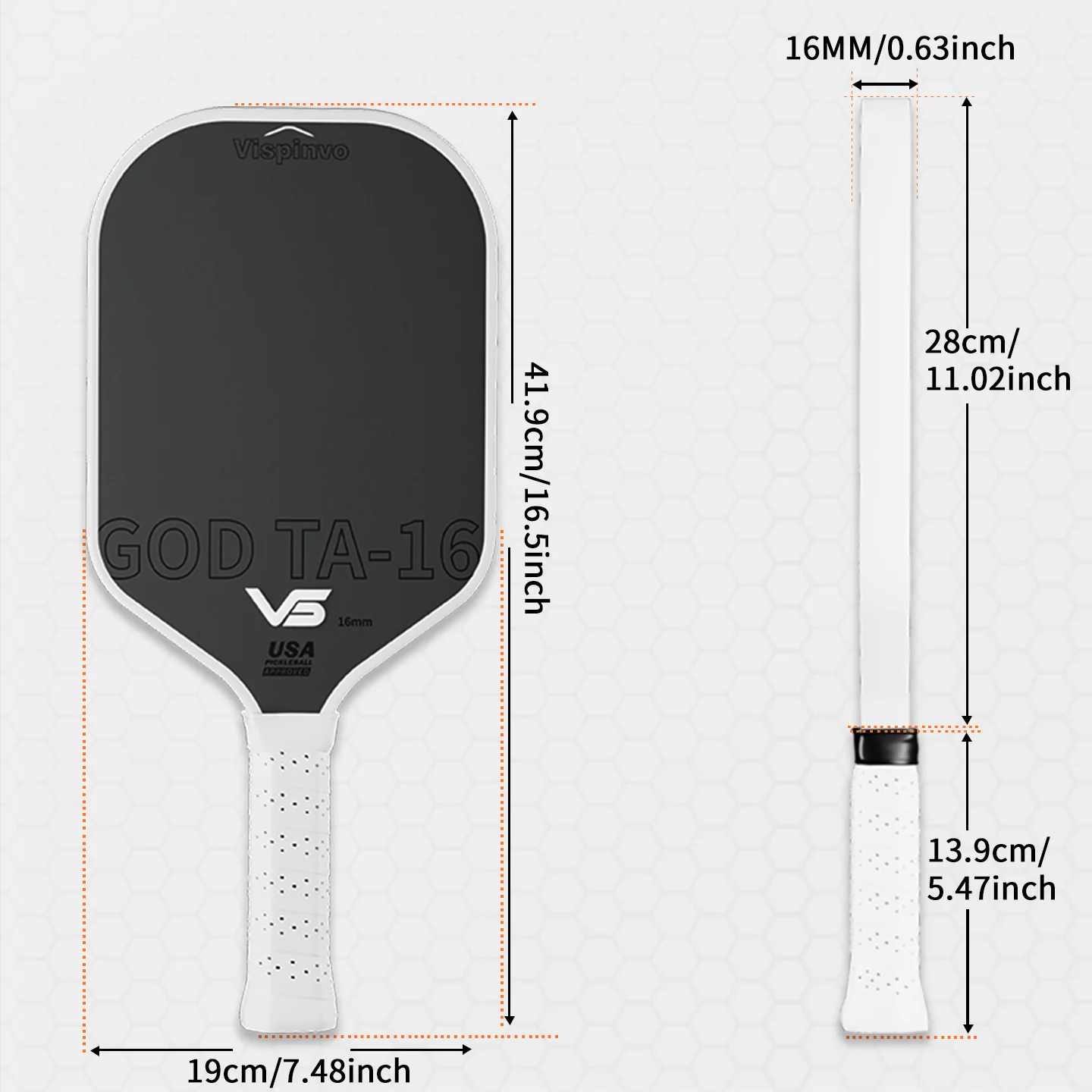 USAPA Approved VISPINVO GOD TA-16  Pickleball Paddles - Image 8